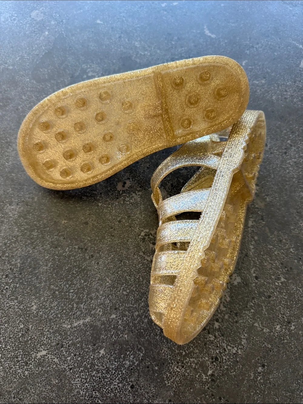 GAP Kids Gold Glitter Jelly Sandals